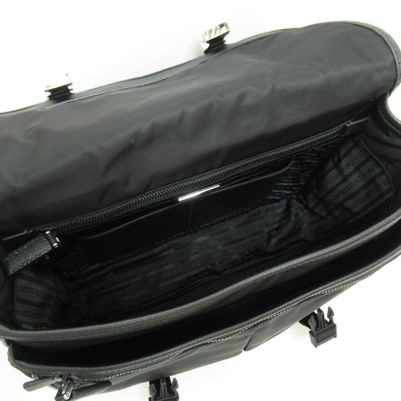 【日本直送】PRADA 單肩包 2VD7682DMH F0002 尼龍 Safiano 皮革黑色全新男女通用 SHW-4