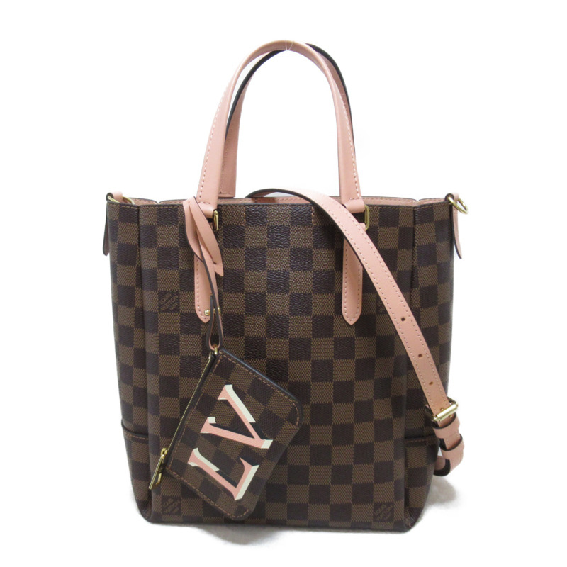 【日本直送】路易威登 Belmont NV BB 手提包 N60297 帆布 Damier 粉紅色 Venus 二手 2way-0