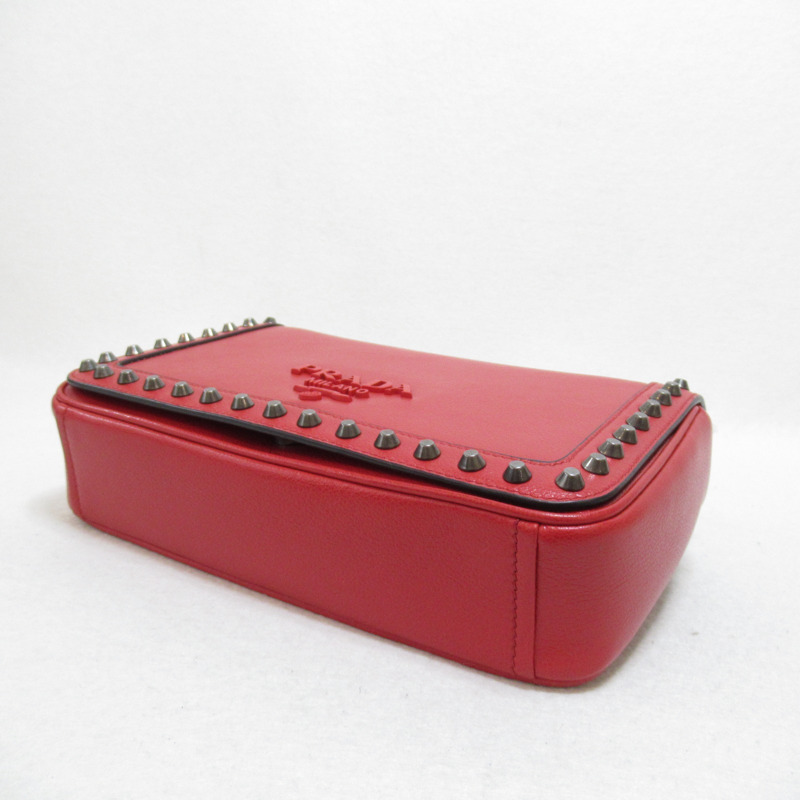 【日本直送】PRADA 鏈條單肩包 1BD147 皮革 紅色 二手女式-3