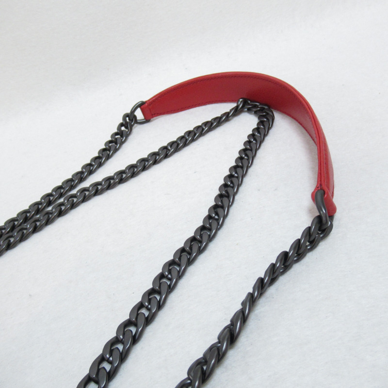 【日本直送】PRADA 鏈條單肩包 1BD147 皮革 紅色 二手女式-8