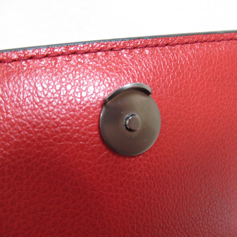 【日本直送】PRADA 鏈條單肩包 1BD147 皮革 紅色 二手女式-9