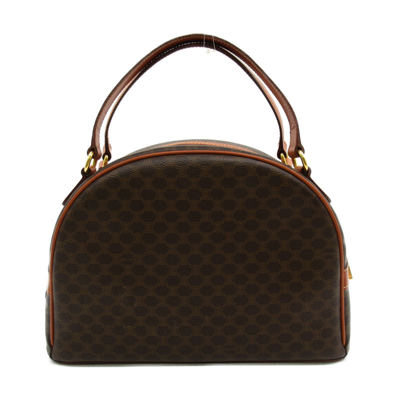 【日本直送】CELINE 圓形拉鍊波士頓手提包 PVC 塗層帆布皮革棕色二手女式-1