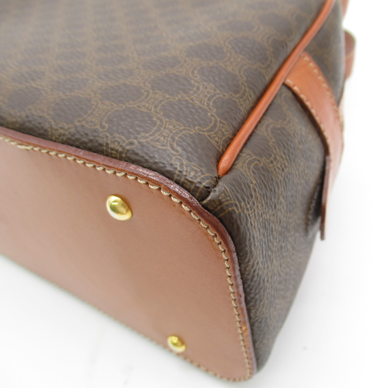 【日本直送】CELINE 圓形拉鍊波士頓手提包 PVC 塗層帆布皮革棕色二手女式-6