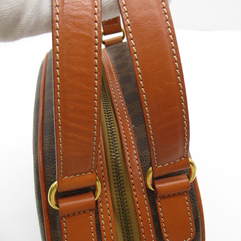 【日本直送】CELINE 圓形拉鍊波士頓手提包 PVC 塗層帆布皮革棕色二手女式-9