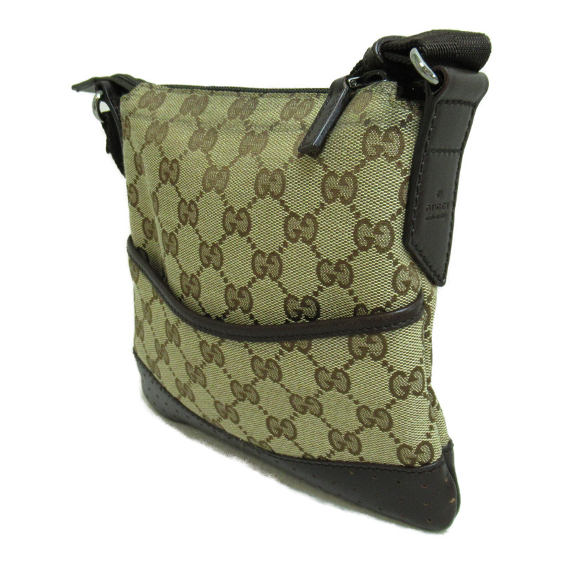 【日本直送】GUCCI 肩斜背包 147671 GG 帆布米色深棕色二手女式-1