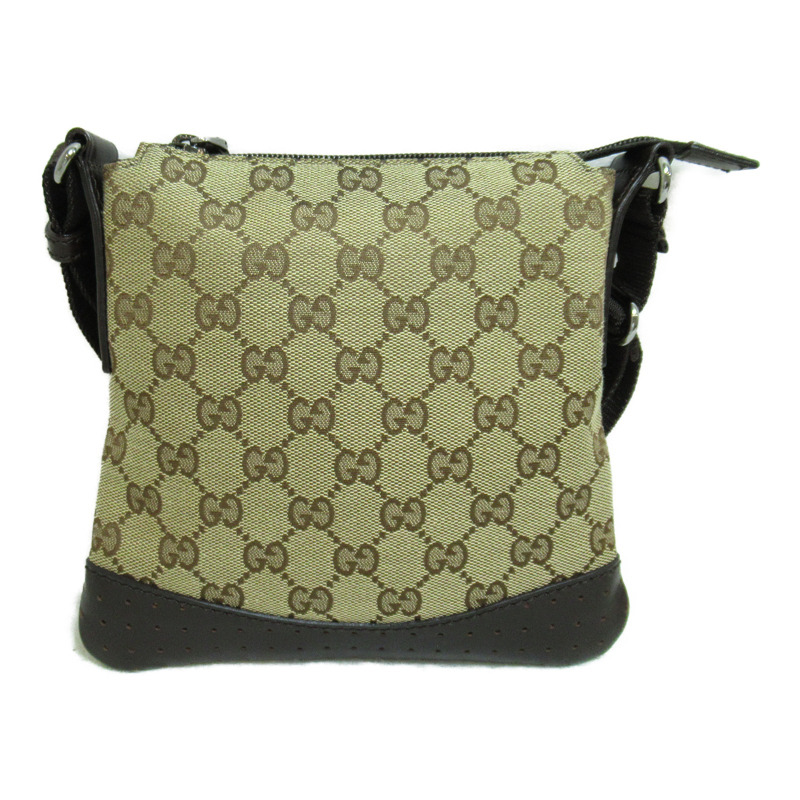 【日本直送】GUCCI 肩斜背包 147671 GG 帆布米色深棕色二手女式-2