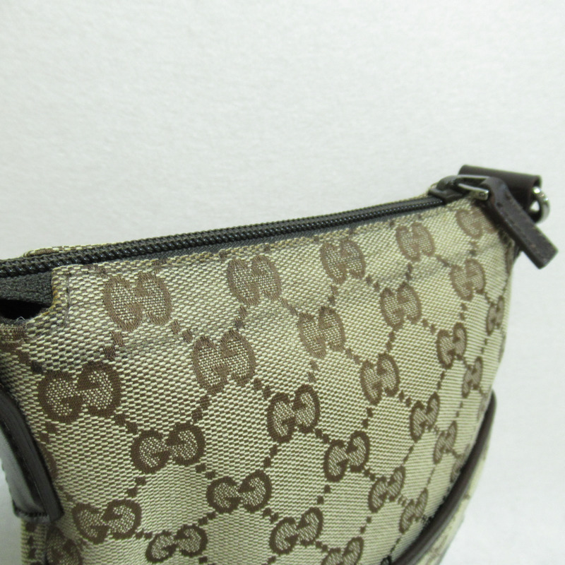 【日本直送】GUCCI 肩斜背包 147671 GG 帆布米色深棕色二手女式-9