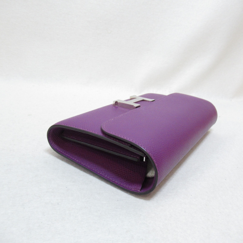 【日本直送】HERMES Constance to go 皮夾 雙折皮夾 Epsom 皮革 紫銀蓮花 二手-2