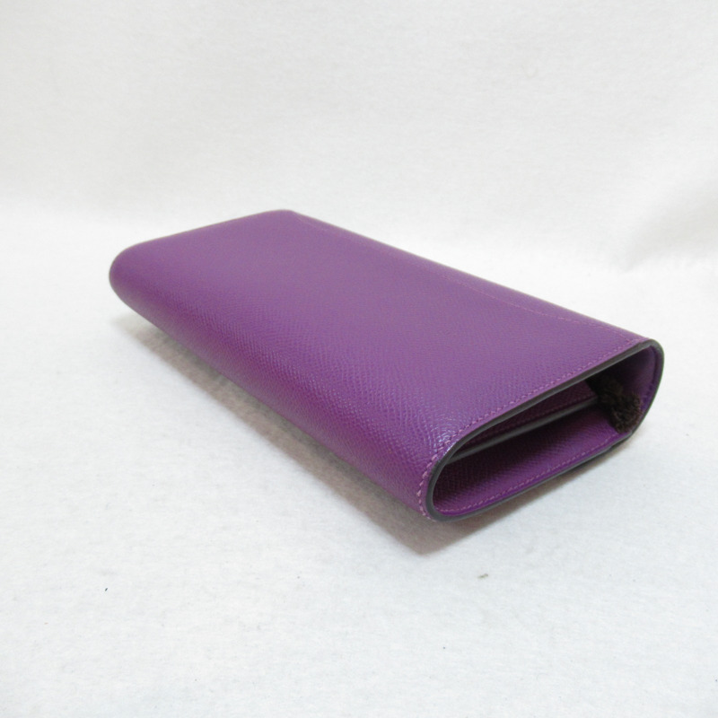 【日本直送】HERMES Constance to go 皮夾 雙折皮夾 Epsom 皮革 紫銀蓮花 二手-3