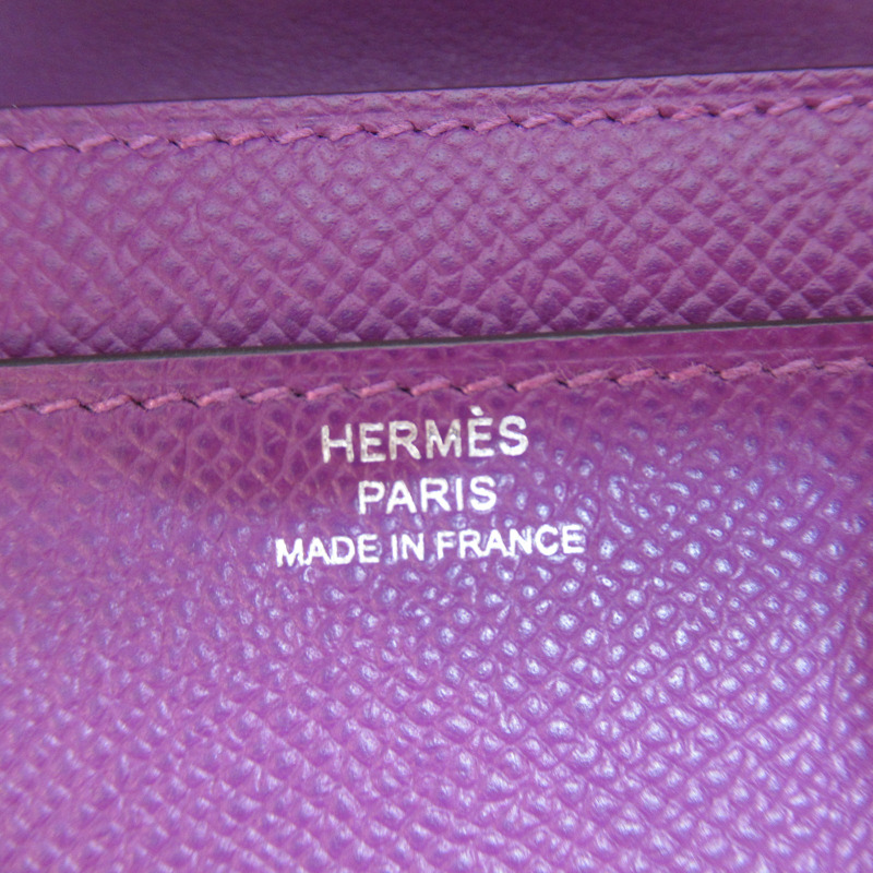 【日本直送】HERMES Constance to go 皮夾 雙折皮夾 Epsom 皮革 紫銀蓮花 二手-5