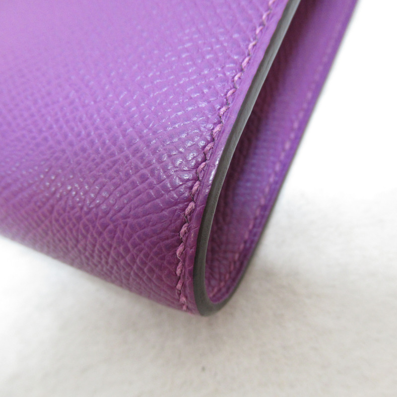 【日本直送】HERMES Constance to go 皮夾 雙折皮夾 Epsom 皮革 紫銀蓮花 二手-7