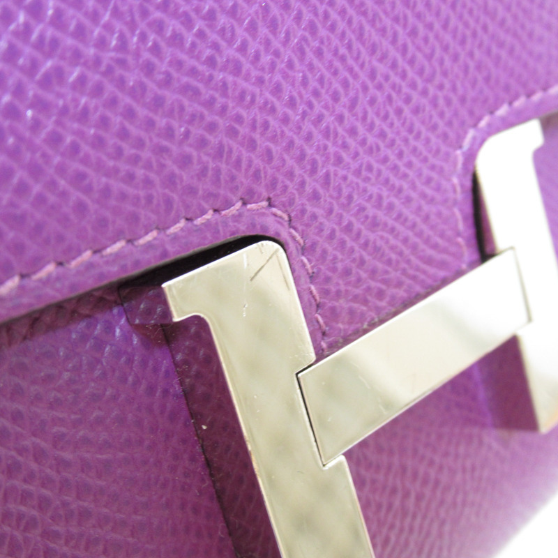 【日本直送】HERMES Constance to go 皮夾 雙折皮夾 Epsom 皮革 紫銀蓮花 二手-8