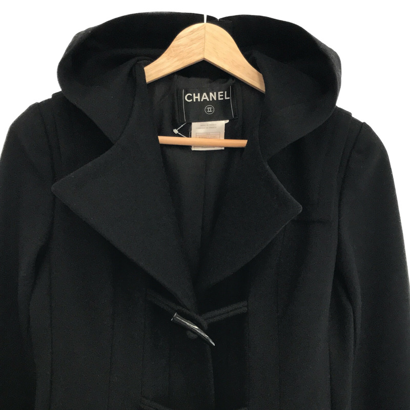 【日本直送】CHANEL 粗呢大衣 06A #36 斗篷 P298341V19402 羊毛 黑 二手-2