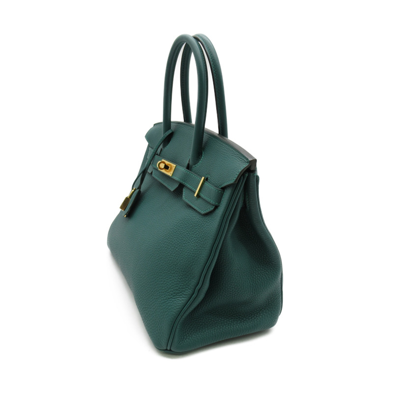 【日本直送】HERMES Birkin 30 手提包 A Togo 皮革 綠色孔雀石 GHW 二手-2