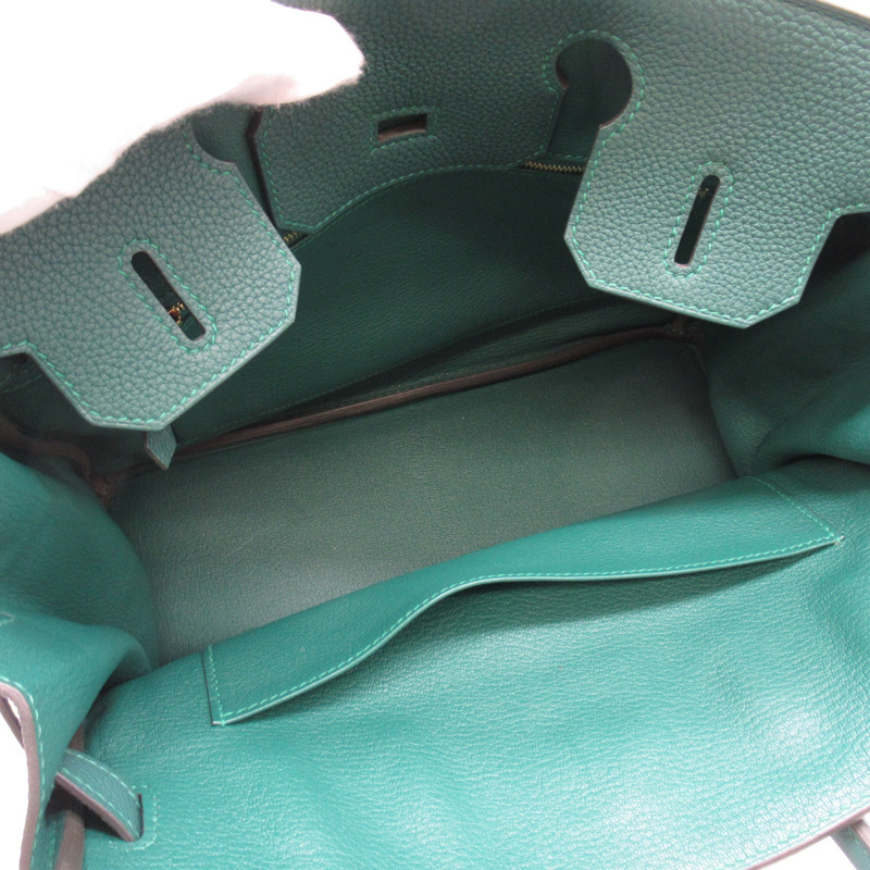 【日本直送】HERMES Birkin 30 手提包 A Togo 皮革 綠色孔雀石 GHW 二手-4