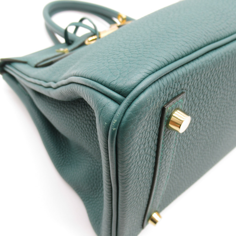 【日本直送】HERMES Birkin 30 手提包 A Togo 皮革 綠色孔雀石 GHW 二手-9