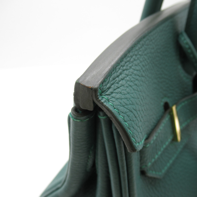 【日本直送】HERMES Birkin 30 手提包 A Togo 皮革 綠色孔雀石 GHW 二手-10