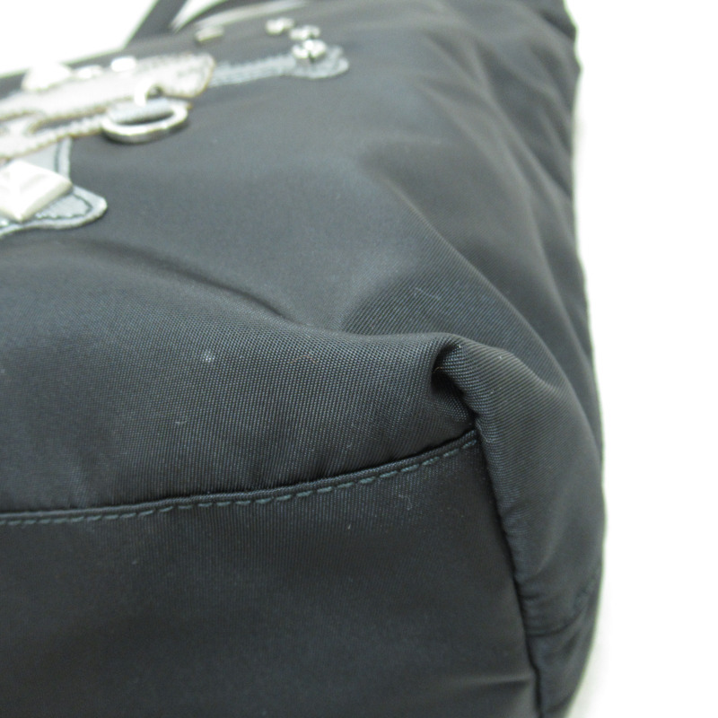 【日本直送】PRADA 手提包 手提包 尼龍 黑色骷髏 二手女式-5