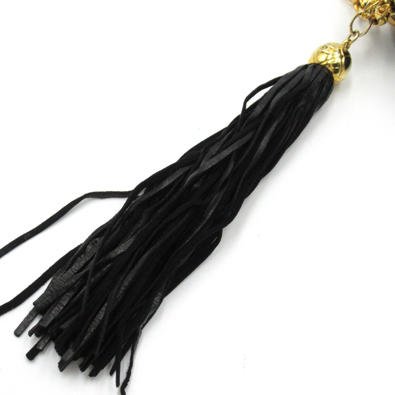 【日本直送】CHANEL 流蘇鏈條單肩包斜背流蘇小羊皮黑 GHW 二手-11