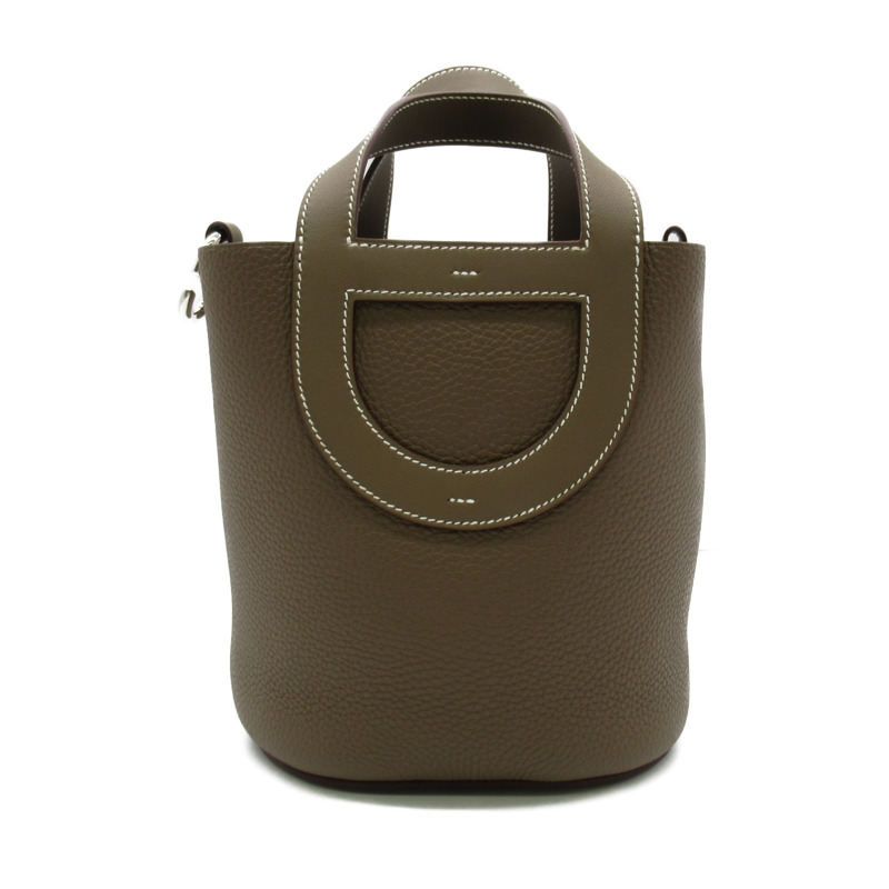 【日本直送】HERMES In the Loop 18 Etoupe 灰色手袋 Clemence Swift 皮革二手女款 B-0