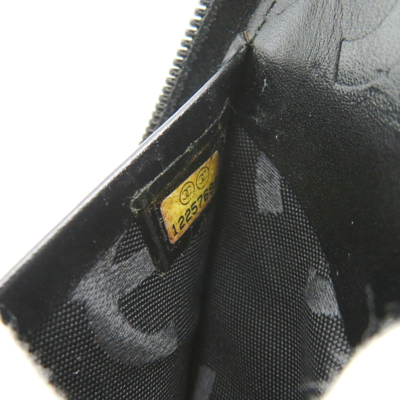 【日本直送】CHANEL Cambon Line 長拉鍊皮夾 A26710 皮革 黑色 二手 女士 CC SHW-6