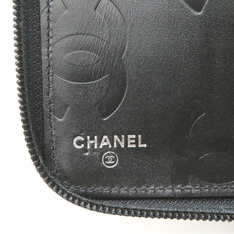 【日本直送】CHANEL Cambon Line 長拉鍊皮夾 A26710 皮革 黑色 二手 女士 CC SHW-7