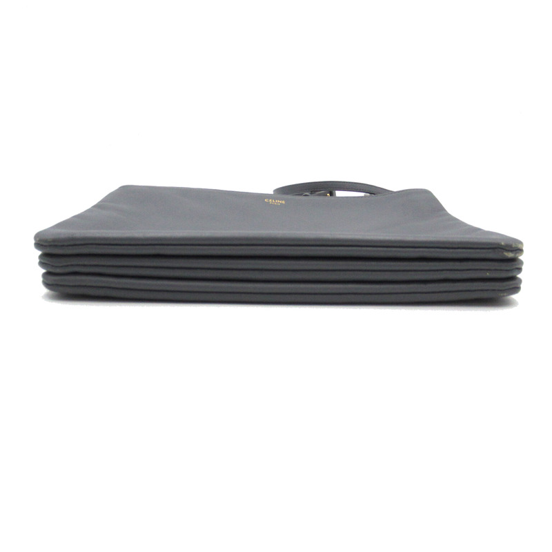 【日本直送】CELINE Trio 肩斜背包皮夾 S-AT-3168 皮革 灰色 二手-3