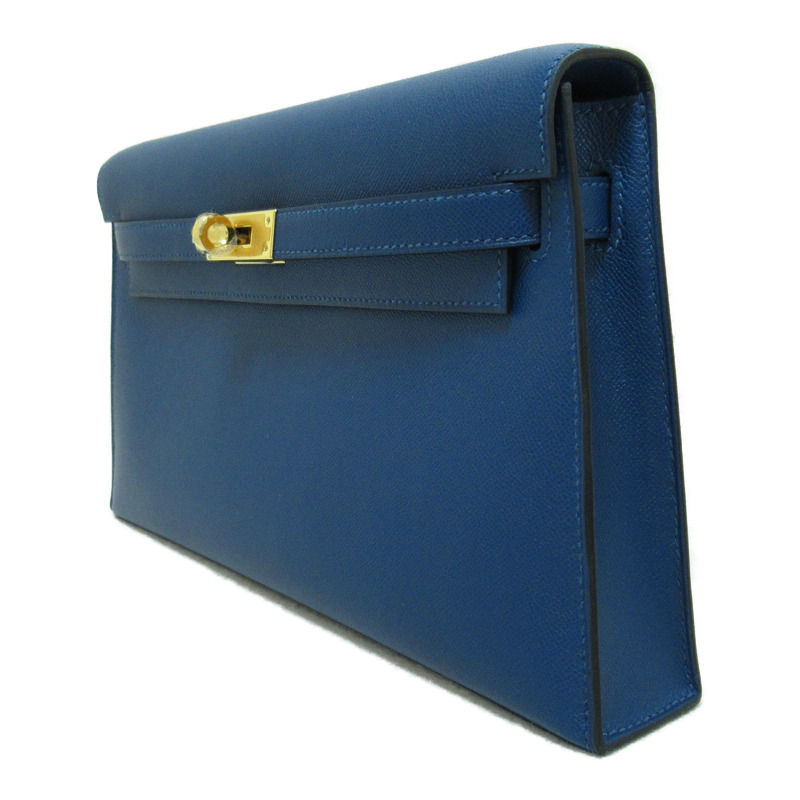 【日本直送】HERMES Kelly Elan 深藍色單肩包 皮革 二手 女款 B GHW-1