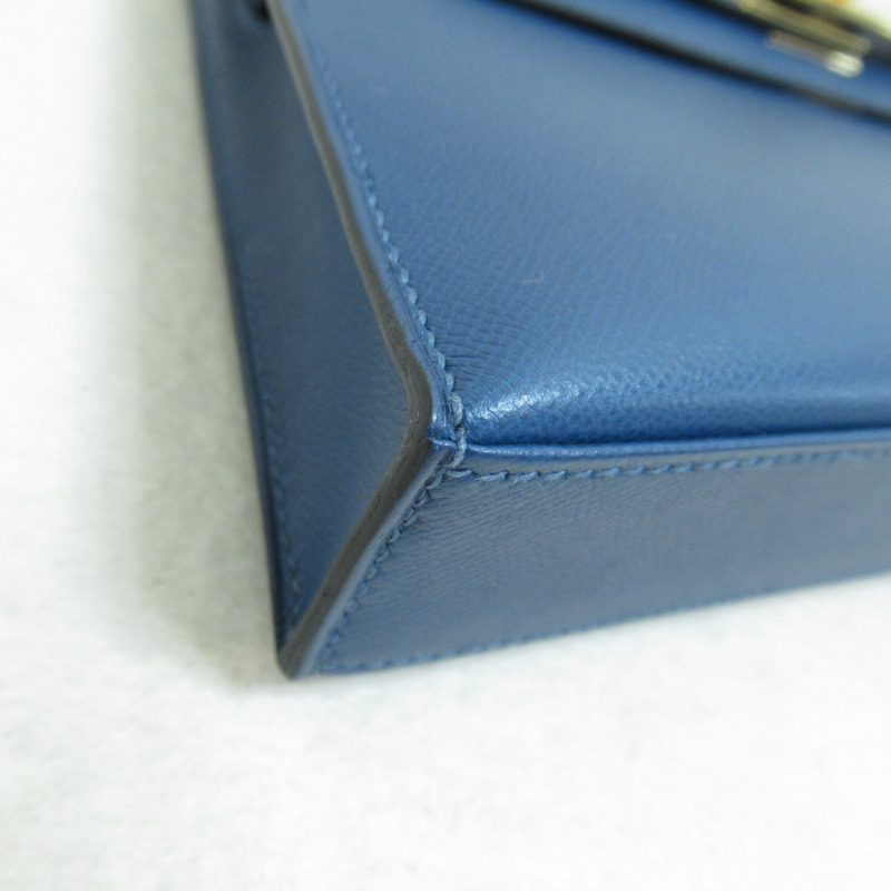 【日本直送】HERMES Kelly Elan 深藍色單肩包 皮革 二手 女款 B GHW-6