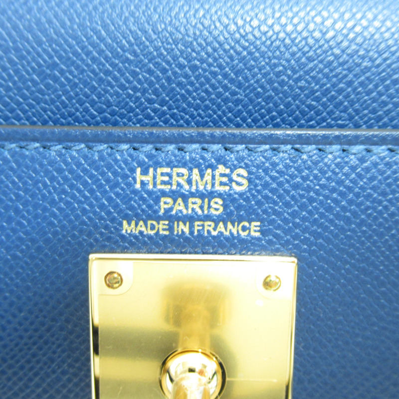 【日本直送】HERMES Kelly Elan 深藍色單肩包 皮革 二手 女款 B GHW-8