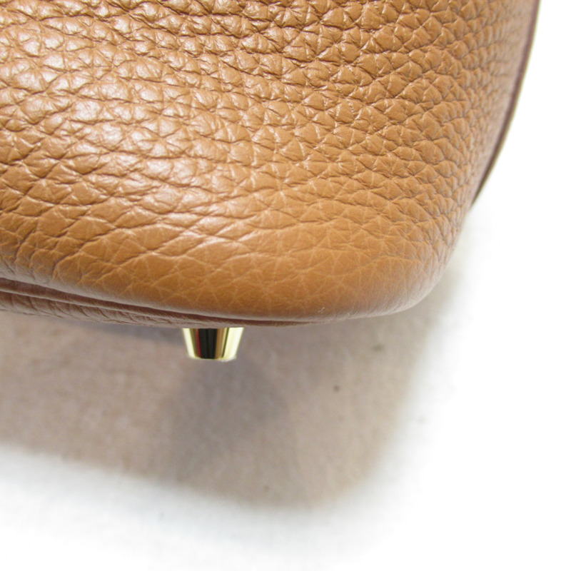 【日本直送】HERMES Picotin Lock 中型手袋 Clemence 皮革棕色金色二手女款 Y GHW-9