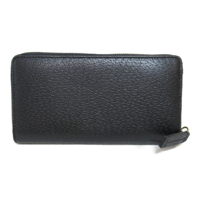 【日本直送】GUCCI Animalier 圓長皮夾皮夾 523667 皮革黑色二手男女通用-1