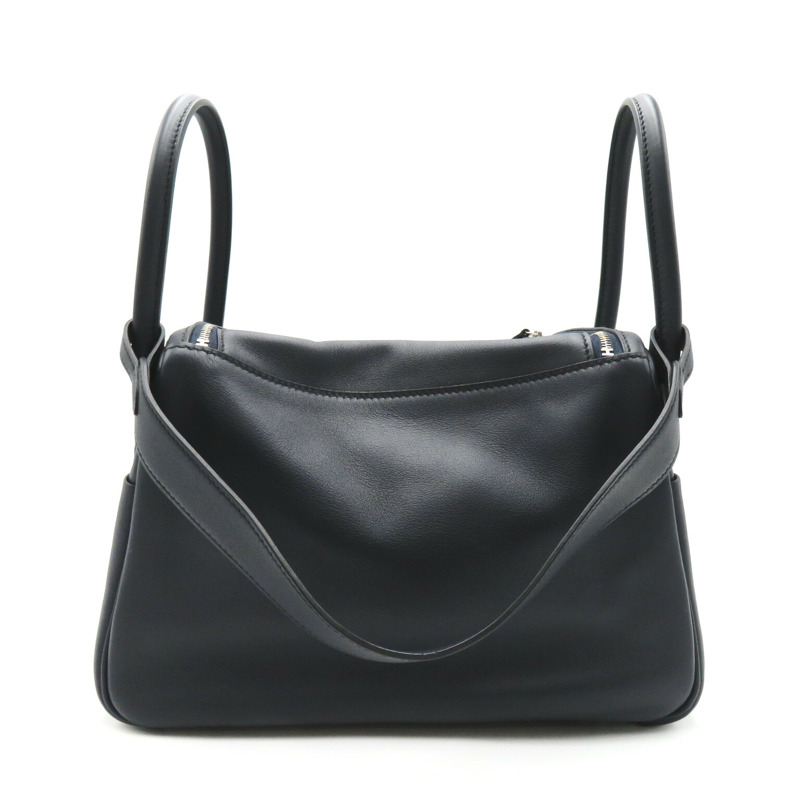 【日本直送】HERMES Lindy 26 Verso 手提包 Vaux Swift 皮革小牛皮海軍藍粉色藍色靛藍-2