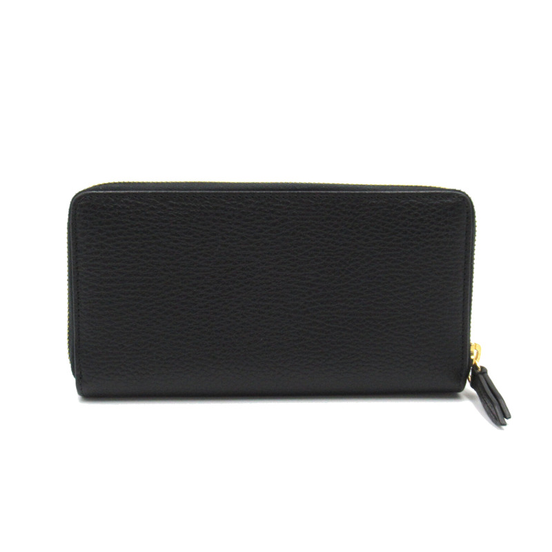 【日本直送】GUCCI GG Marmont 皮革全拉鍊皮夾長皮夾 456117 皮革 黑色 二手-1