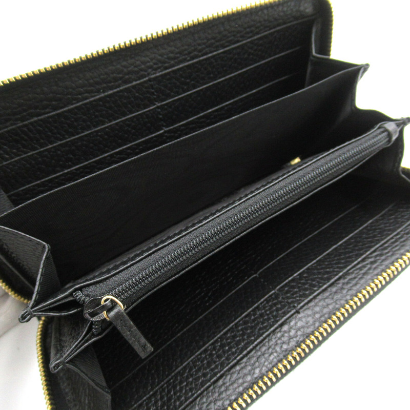 【日本直送】GUCCI GG Marmont 皮革全拉鍊皮夾長皮夾 456117 皮革 黑色 二手-4