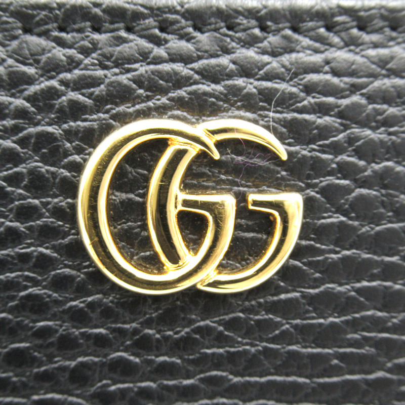 【日本直送】GUCCI GG Marmont 皮革全拉鍊皮夾長皮夾 456117 皮革 黑色 二手-7