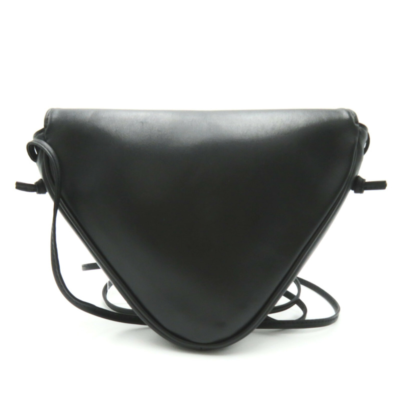 【日本直送】CELINE 標誌三角形單肩單肩包 小牛皮（牛皮）黑色二手女式-1