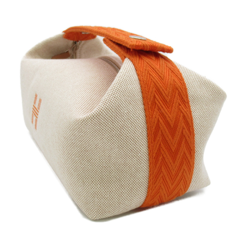 【日本直送】HERMES Bride a Brac PM Zigzag 配件袋手提包 Toile H 帆布米色 SHW-2