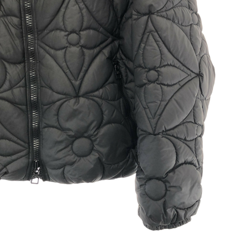 【日本直送】LOUIS VUITTON 羽絨外套聚酯纖維黑色二手女式 LV #46-3