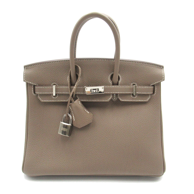 【日本直送】HERMES Birkin 25 手提包 A Togo 皮革 Etoupe 灰色 SHW 二手-0