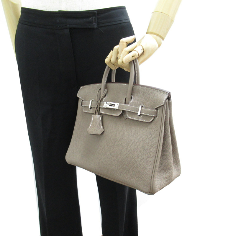 【日本直送】HERMES Birkin 25 手提包 A Togo 皮革 Etoupe 灰色 SHW 二手-4