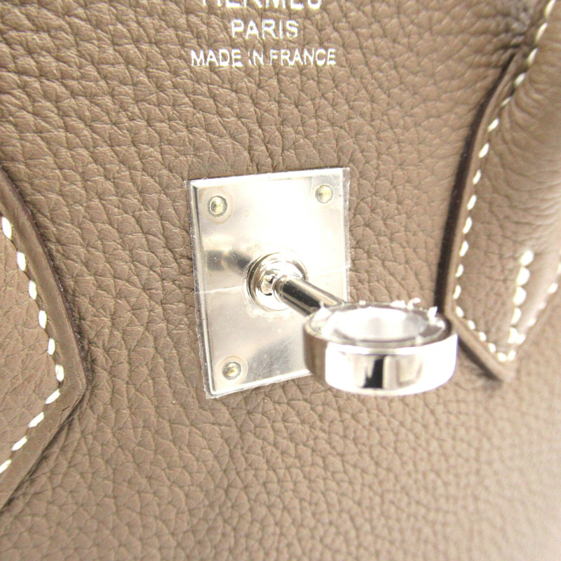 【日本直送】HERMES Birkin 25 手提包 A Togo 皮革 Etoupe 灰色 SHW 二手-9