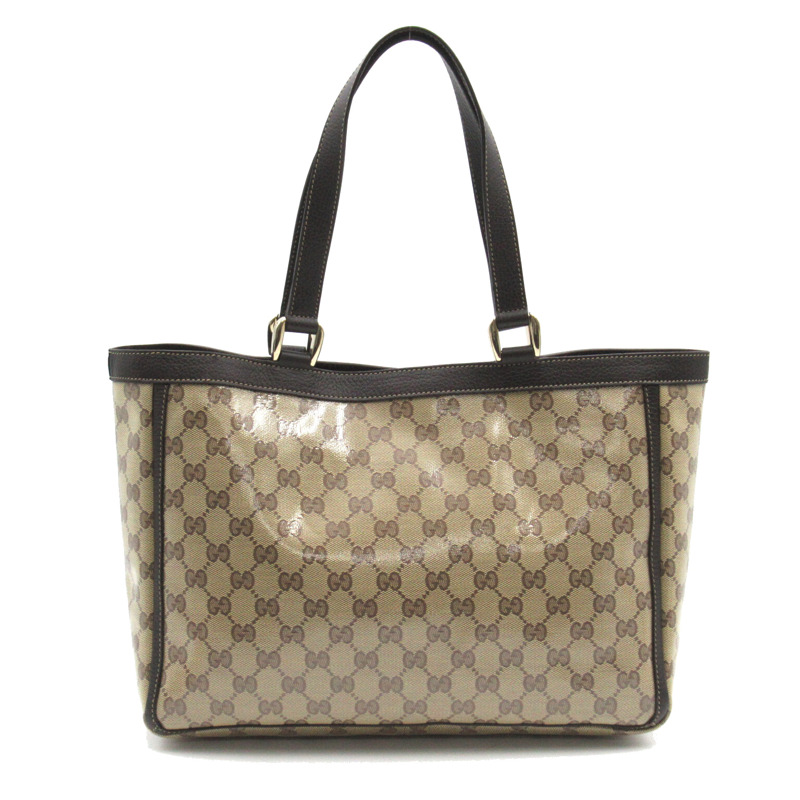 【日本直送】GUCCI GG 水晶手提包 268639 PVC 塗層帆布棕色二手女用 GHW-1