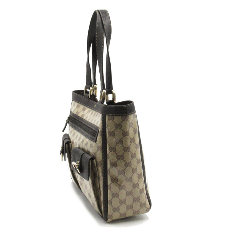 【日本直送】GUCCI GG 水晶手提包 268639 PVC 塗層帆布棕色二手女用 GHW-2