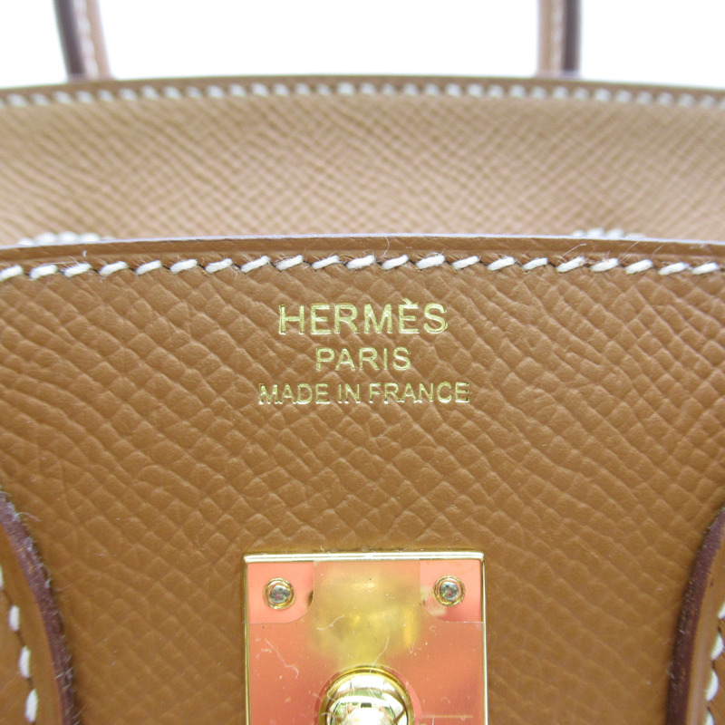 【日本直送】HERMES Birkin 25 手提包 B Taurillon Clemence 皮革 棕金 GHW 二手-5
