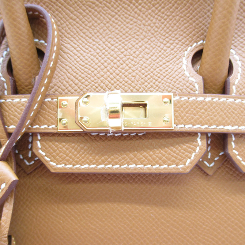 【日本直送】HERMES Birkin 25 手提包 B Taurillon Clemence 皮革 棕金 GHW 二手-7