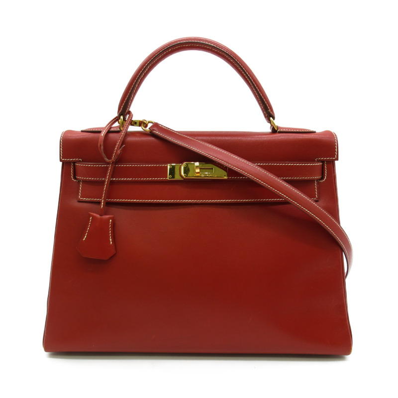 【日本直送】HERMES Kelly 32 2way 單肩手提包 U Box 小牛皮 Brique GHW 二手-0