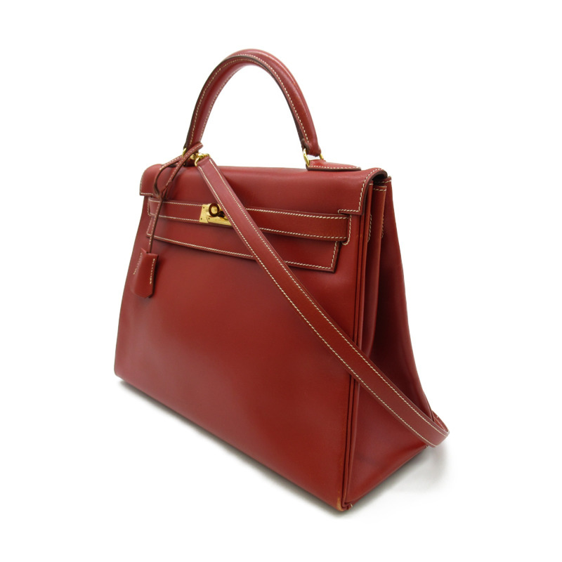 【日本直送】HERMES Kelly 32 2way 單肩手提包 U Box 小牛皮 Brique GHW 二手-2