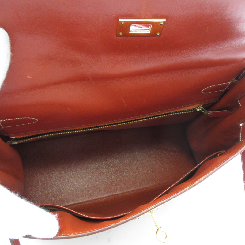 【日本直送】HERMES Kelly 32 2way 單肩手提包 U Box 小牛皮 Brique GHW 二手-4