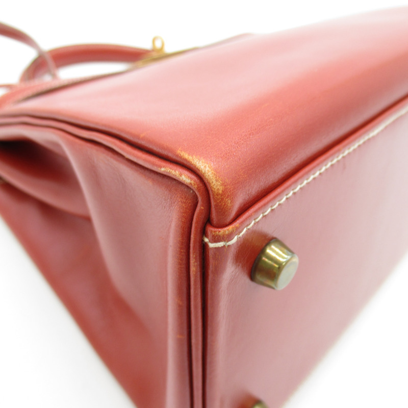 【日本直送】HERMES Kelly 32 2way 單肩手提包 U Box 小牛皮 Brique GHW 二手-9